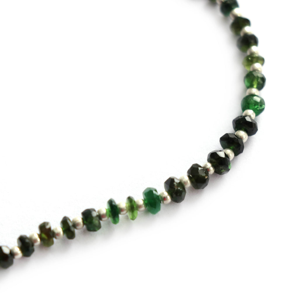 Chrome Tourmaline Roundel Faceted Beads, Chrome Tourmaline, Chrome Beads- 4 mm to 5 mm- Gem Quality ,8 Inch Full Strand, Price Per Strand - National Facets, Gemstone Manufacturer, Natural Gemstones, Gemstone Beads