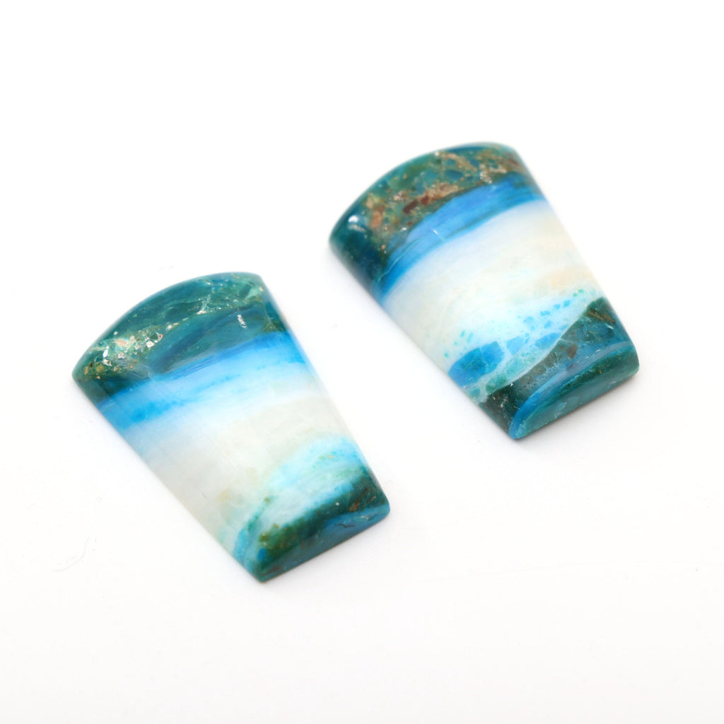 Natural Opalina Smooth Organic Shape Loose Gemstone - 17.5x26 mm - Opalina Smooth Cabochon Gemstone, Pair (2 Pieces) - National Facets, Gemstone Manufacturer, Natural Gemstones, Gemstone Beads