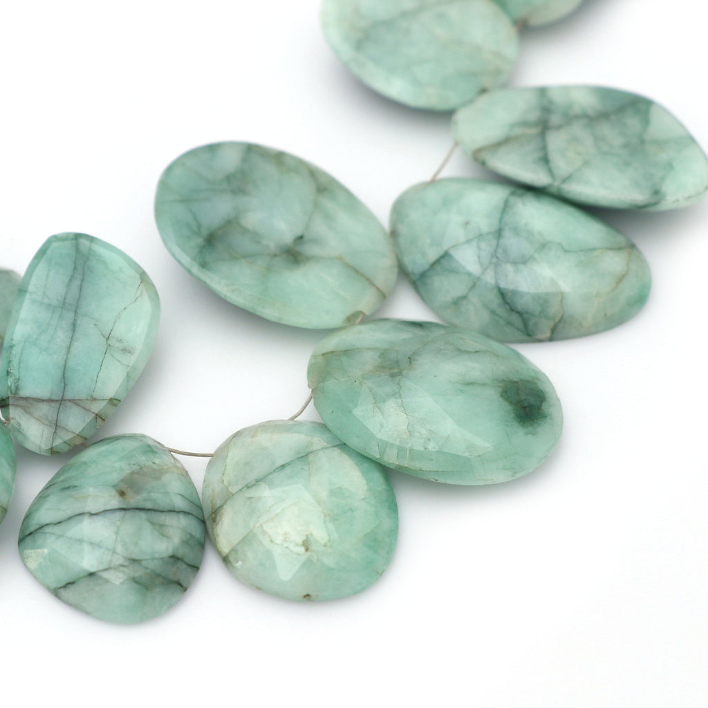 Emerald Faceted Rose Cut Fancy Shape Beads - 10x16 mm to 20x26 mm- Emerald Gemstone - Gem Quality , 20 Cm Full Strand, Price Per Strand - National Facets, Gemstone Manufacturer, Natural Gemstones, Gemstone Beads