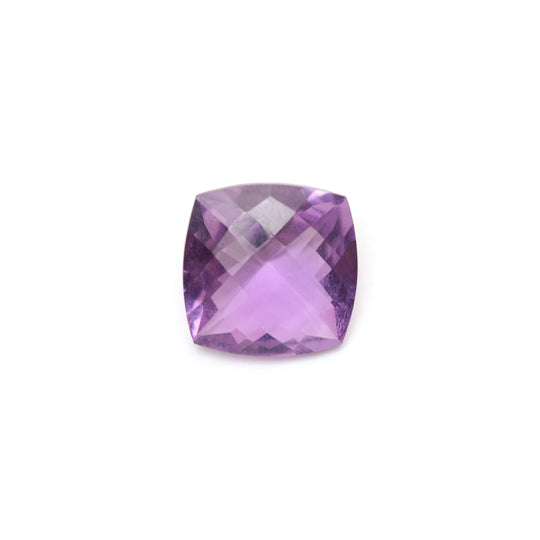Pink Amethyst Faceted Cushion Loose Gemstone, 15mm , Checker Cut Gemstone, AA Quality, 1 Pieces