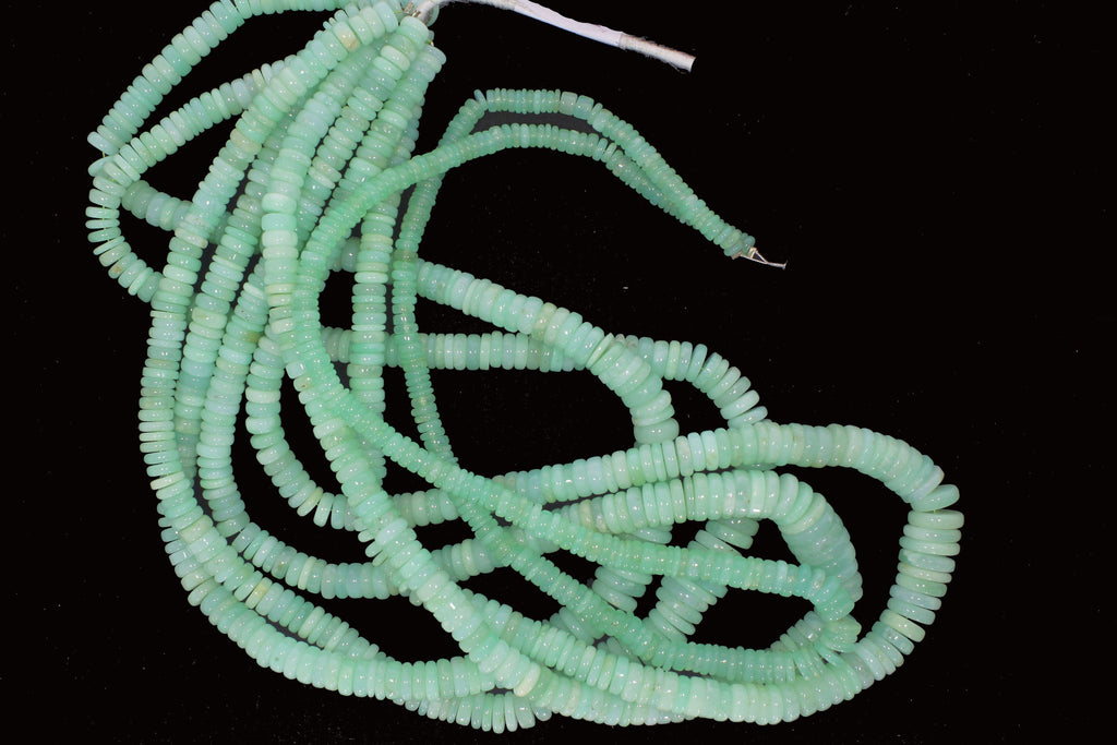 Chrysoprase Smooth Wheels Beads , 4.5 to 12 mm, AA/ A Quality 18 Inch Strand Price Per Strand - National Facets, Gemstone Manufacturer, Natural Gemstones, Gemstone Beads