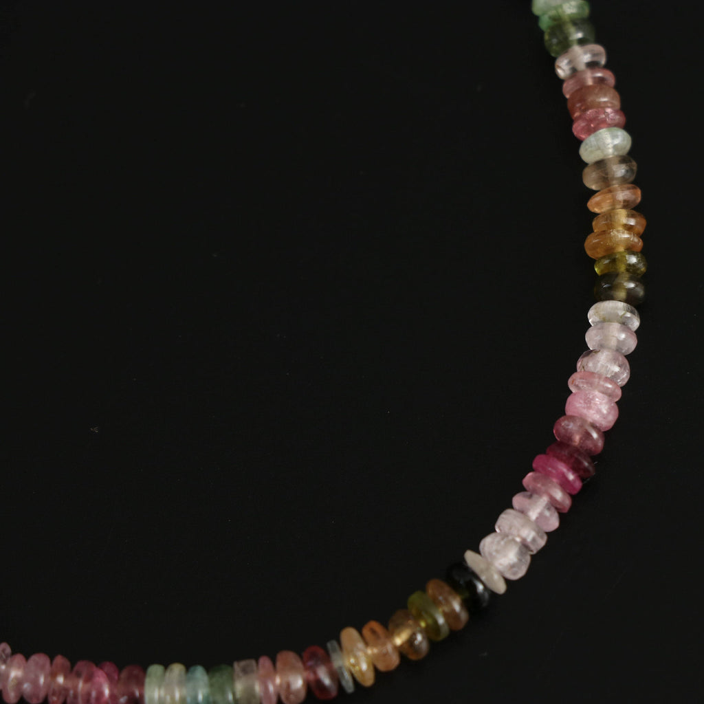Multi Tourmaline Smooth Beads, 3.5 mm to 4.5 mm, Multi Tourmaline Tyre ,Multi Tourmaline Gemstone, 8 Inch Full Strand, Price Per Strand - National Facets, Gemstone Manufacturer, Natural Gemstones, Gemstone Beads