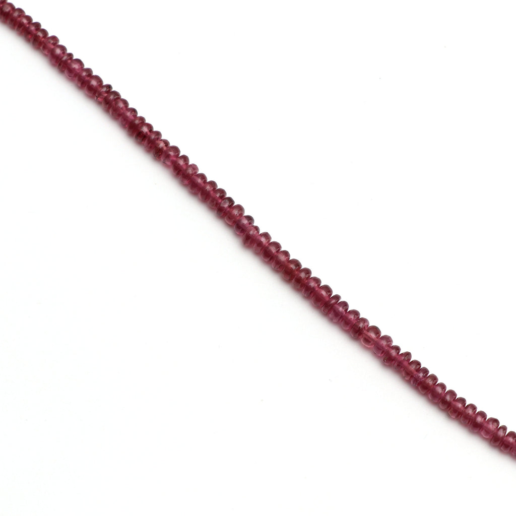 Garnet Smooth Roundel Beads, Garnet Smooth, Garnet Beads - 3 mm to 4.5 mm - Garnet - Gem Quality ,8 Inch/20 Cm Full Strand, Price Per Strand - National Facets, Gemstone Manufacturer, Natural Gemstones, Gemstone Beads