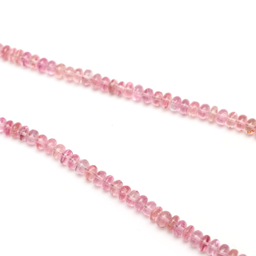 Natural Tourmaline Smooth Rondelle Beads | Unique Tourmaline | 4 mm to 7 mm | 8 Inch/ 18 Inch Full Strand | Price Per Strand - National Facets, Gemstone Manufacturer, Natural Gemstones, Gemstone Beads