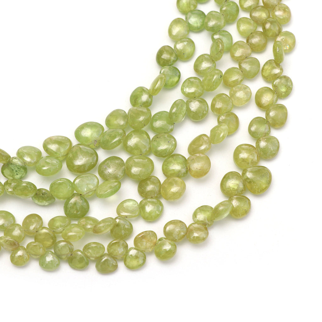 Sphene Smooth Heart Beads, 5x5mm to 9x9mm, Sphene Heart Beads - Gem Quality , 8 Inch/ 16 Inch/ 18 Inch Full Strand, Price Per Strand - National Facets, Gemstone Manufacturer, Natural Gemstones, Gemstone Beads
