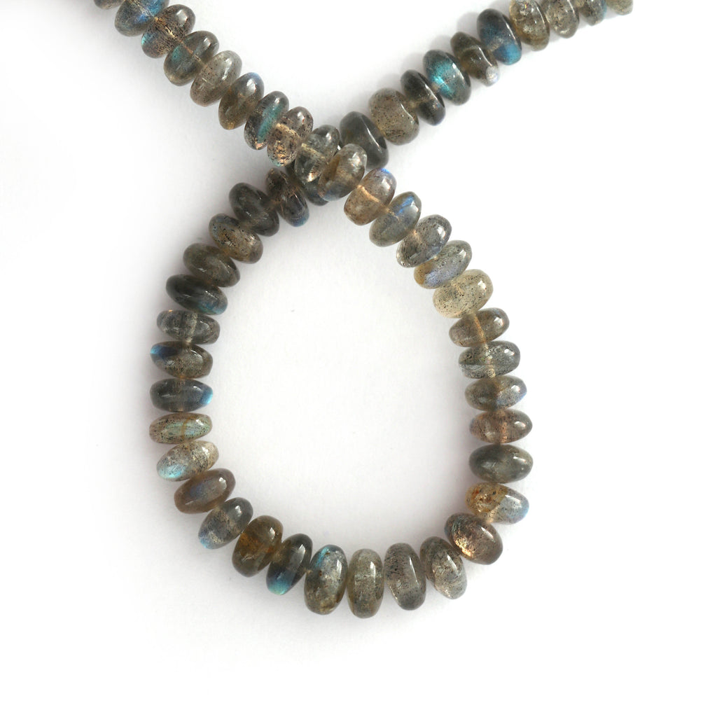 Labradorite Smooth Beads - 6 mm to 8 mm - Labradorite - Gem Quality , 8 Inch/ 20 Cm Full Strand, Price Per Strand - National Facets, Gemstone Manufacturer, Natural Gemstones, Gemstone Beads