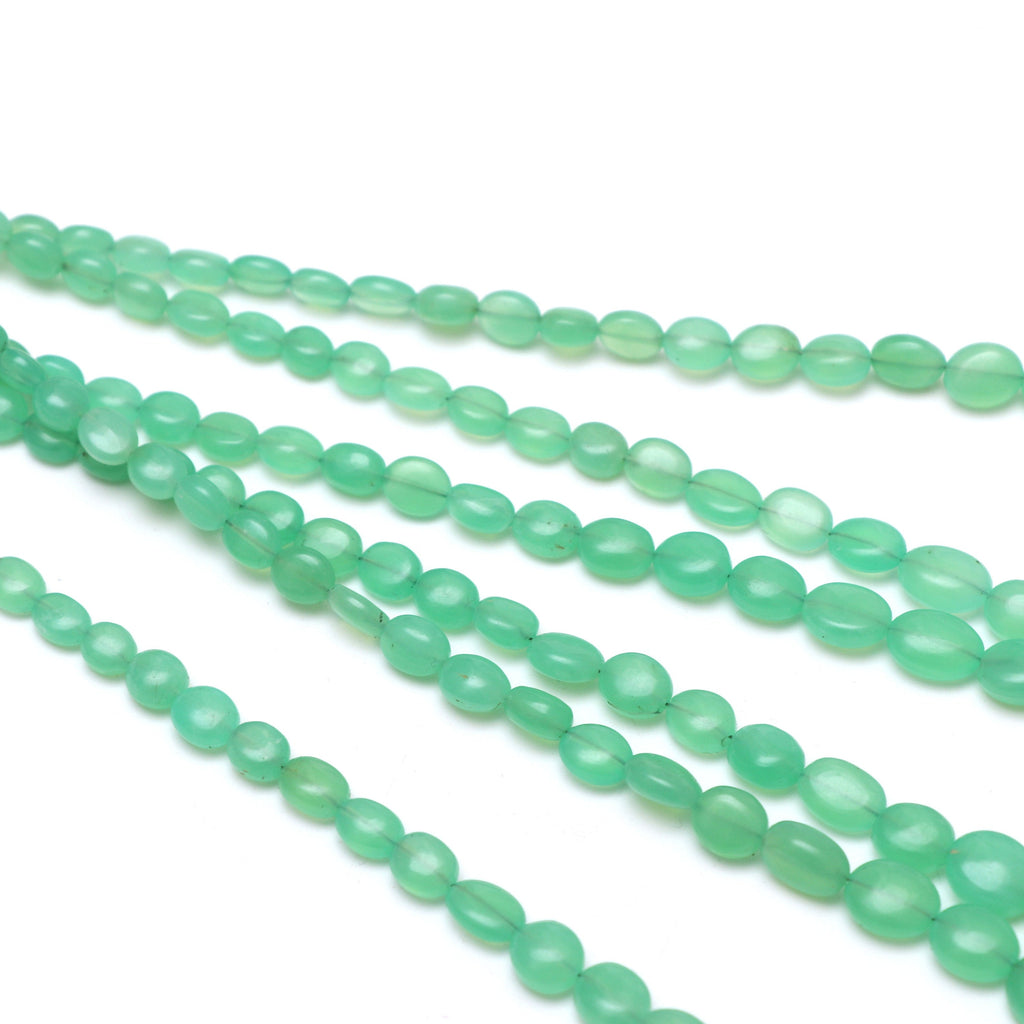 Chrysoprase Smooth Tumble Beads | 4.5x5 mm to 9.5x11.5 mm | Chrysoprase Gemstone | Gem Quality | 8 Inch/ 18 Inch Strand | Price Per Strand - National Facets, Gemstone Manufacturer, Natural Gemstones, Gemstone Beads