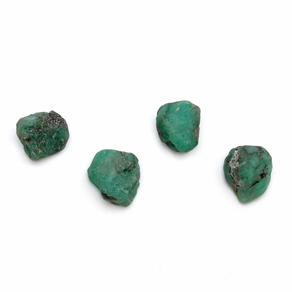 Natural Emerald Organic Rough Loose Gemstone | 11x13 mm | Rough Loose Gemstone | Set of 10 Pieces - National Facets, Gemstone Manufacturer, Natural Gemstones, Gemstone Beads
