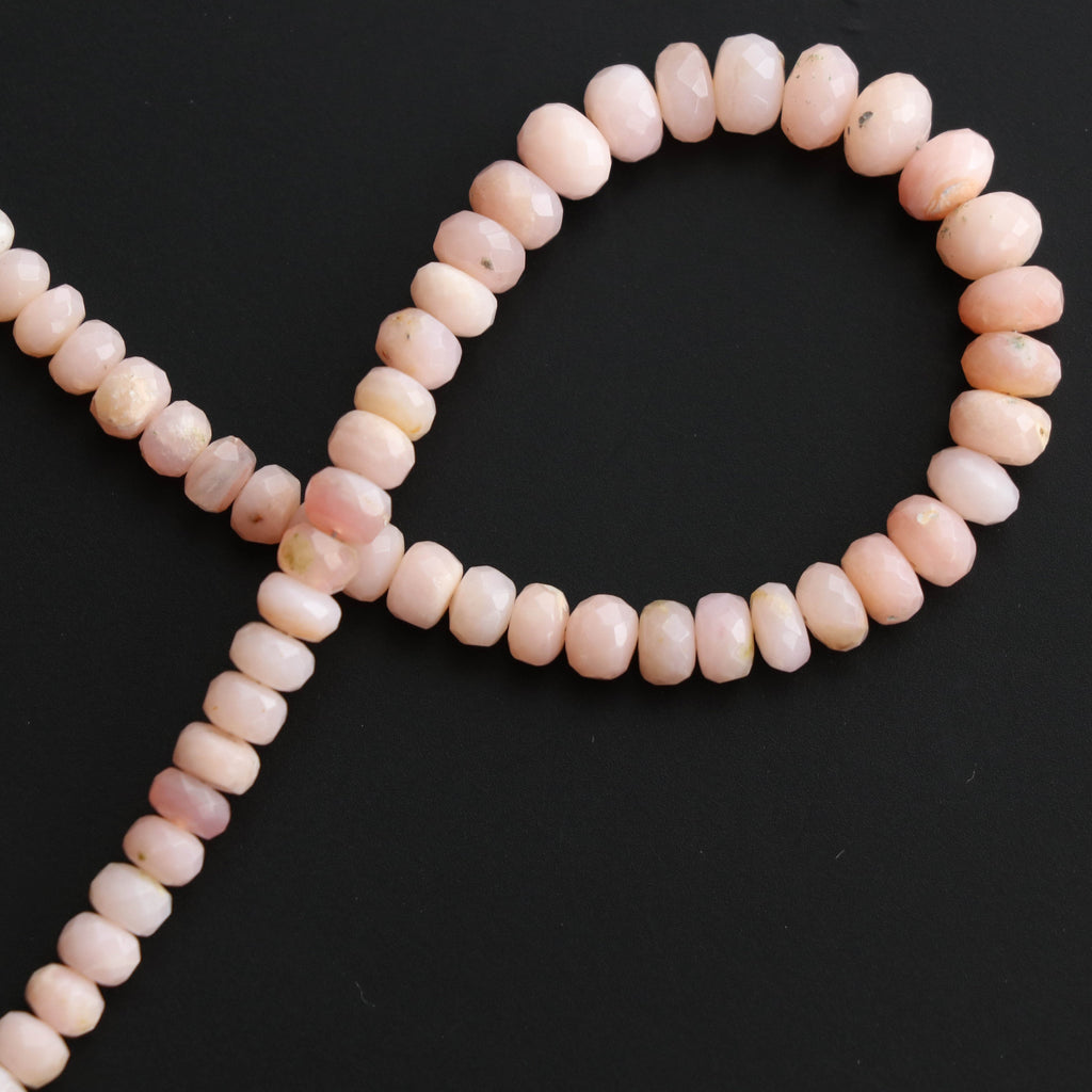 Pink Opal Faceted Beads - 5 mm to 7 mm - Pink Opal, Pink Opal Faceted- Gem Quality , 8 Inch/ 20 Cm Full Strand, Price Per Strand - National Facets, Gemstone Manufacturer, Natural Gemstones, Gemstone Beads