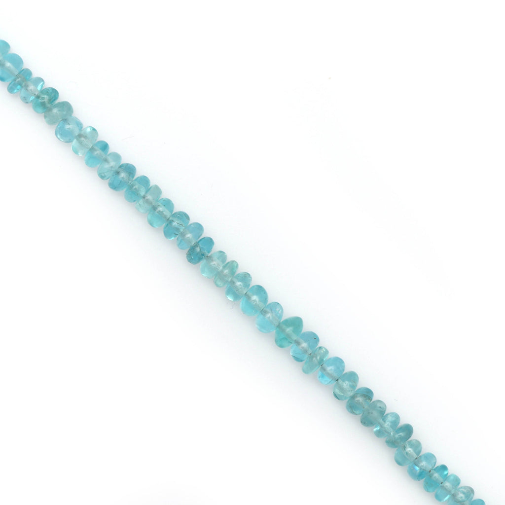 Sky Apatite Smooth Beads | Natural Sky Apatite | 4 mm to 5 mm | Gemstone Roundel Beads | Sky Apatite Smooth | Sky Apatite Beads | 8 Inch - National Facets, Gemstone Manufacturer, Natural Gemstones, Gemstone Beads