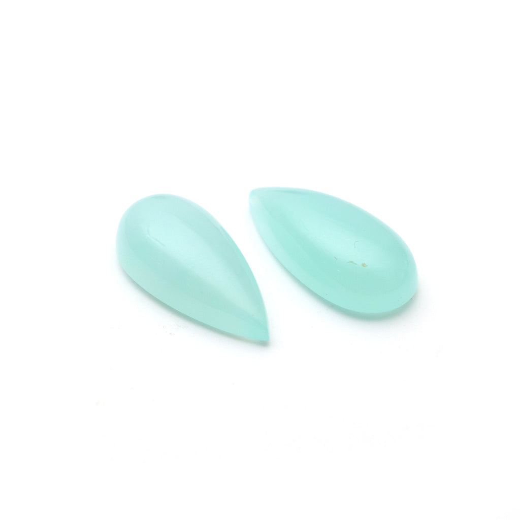 AAA Quality Natural Chrysophrase Smooth Pear Cabochon Gemstone | 13x26 mm | Gemstone Cabochon | Pair ( 2 Pieces ) - National Facets, Gemstone Manufacturer, Natural Gemstones, Gemstone Beads