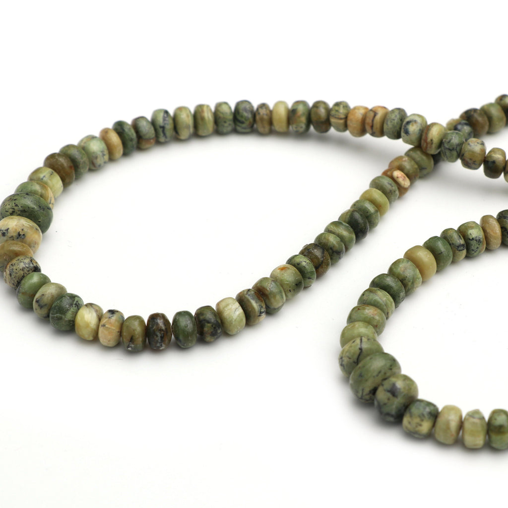 Natural Serpentine Opal Smooth Beads - 6 mm to 10.5 mm - Serpentine with Opal - Gem Quality , 8 Inch/16 Inch, Price Per Strand - National Facets, Gemstone Manufacturer, Natural Gemstones, Gemstone Beads
