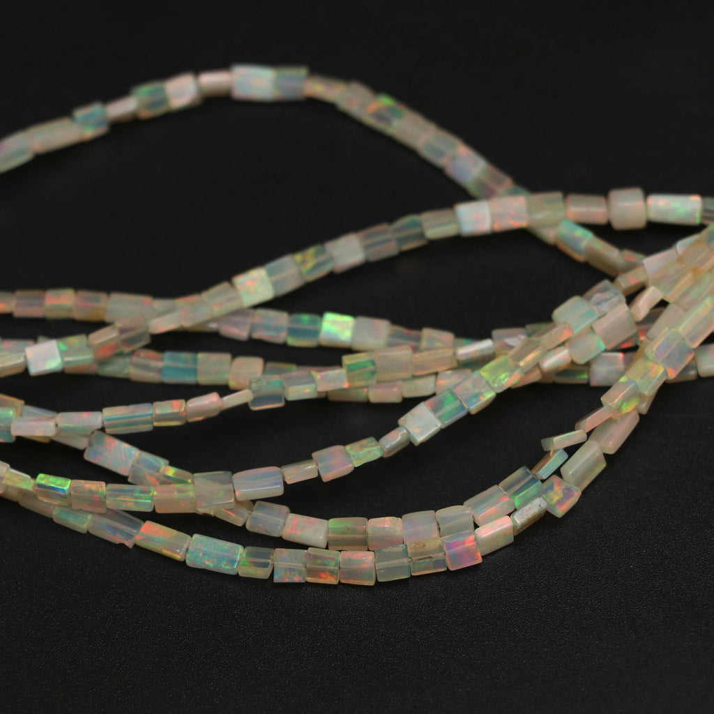 Natural Ethiopian Opal Smooth Rectangle Honey Color Beads | 3x3.5 mm to 6x6.5 mm | 8 Inches/ 18 Inches Full Strand | Price Per Strand - National Facets, Gemstone Manufacturer, Natural Gemstones, Gemstone Beads
