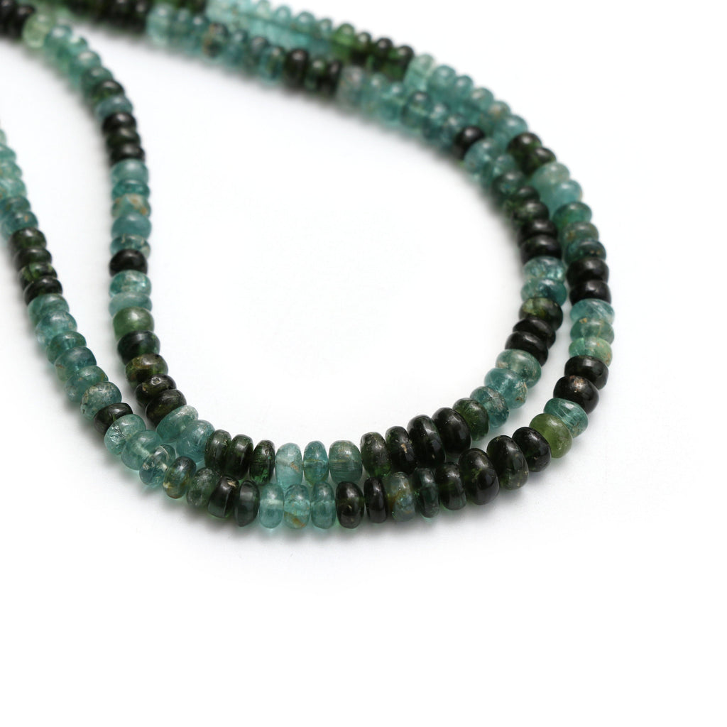 Natural Blue Tourmaline Smooth Beads | Unique Tourmaline | 3.5 mm to 6.5 mm | 8 Inch/ 18 Inch Full Strand | Price Per Strand - National Facets, Gemstone Manufacturer, Natural Gemstones, Gemstone Beads