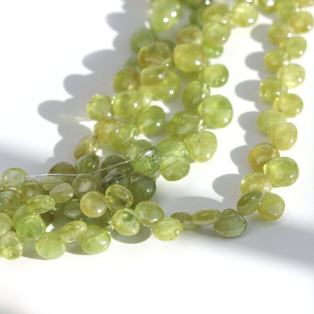 Sphene Smooth Heart Beads, 5x5mm to 9x9mm, Sphene Heart Beads - Gem Quality , 8 Inch/ 16 Inch/ 18 Inch Full Strand, Price Per Strand - National Facets, Gemstone Manufacturer, Natural Gemstones, Gemstone Beads