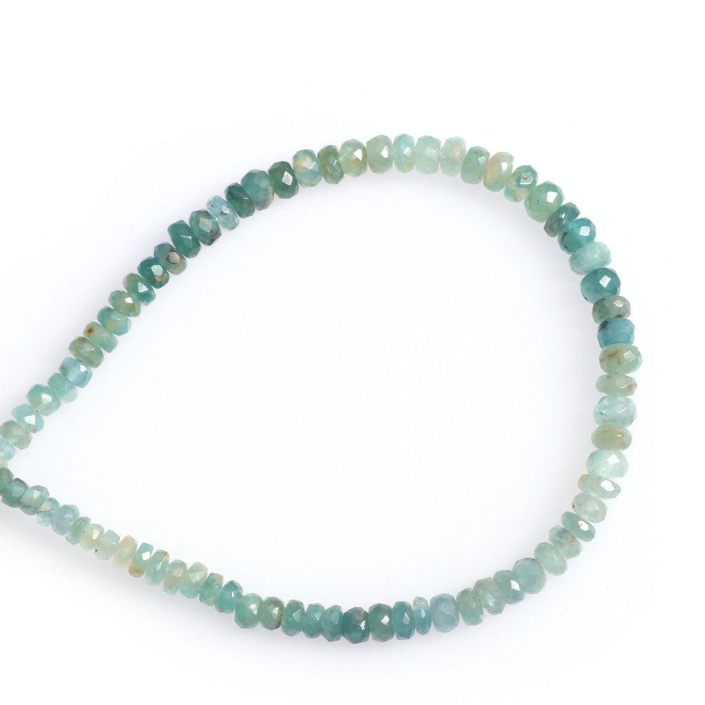 Natural Grandidierite Faceted Beads, Grandidierite Faceted,4 mm to 5 mm,Grandidierite Roundel Beads Fine Quality, 8 Inch, Price Per Strand - National Facets, Gemstone Manufacturer, Natural Gemstones, Gemstone Beads