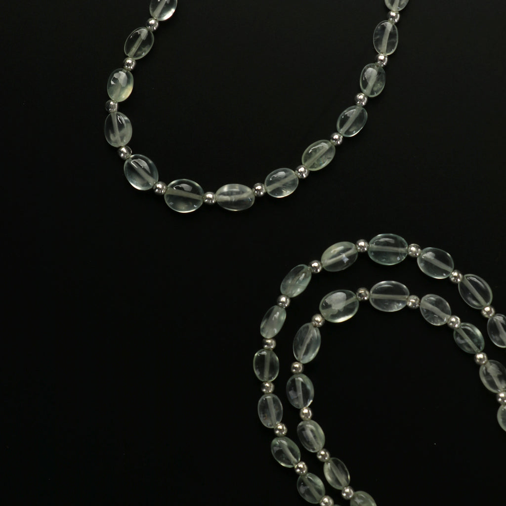 Prehnite Smooth Oval ,Pink Prehnite Oval, Smooth Oval, Prehnite Smooth Oval, 5x3 mm to 7x6 mm, AA Quality 8 Inch Strand - National Facets, Gemstone Manufacturer, Natural Gemstones, Gemstone Beads