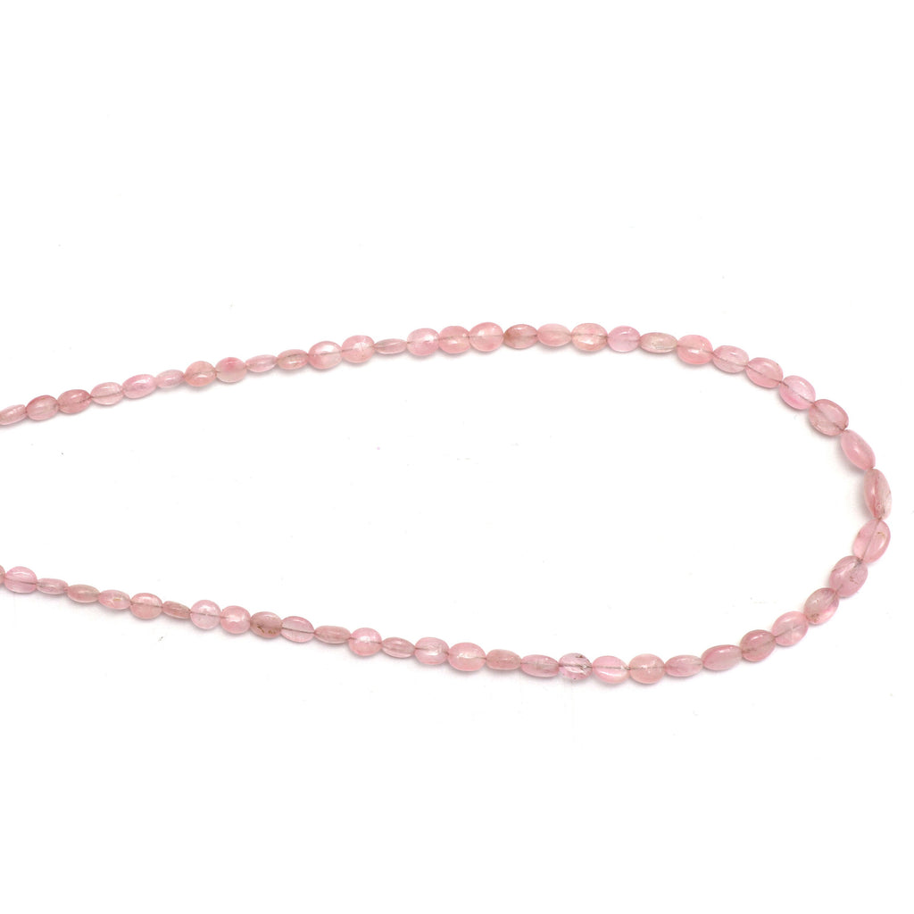 Natural Pink Tourmaline Smooth Oval Beads | Unique Pink Tourmaline | 3x3.5 mm to 6.5x8.5 mm | 8 Inch/ 18 Inch Full Strand | Price Per Strand - National Facets, Gemstone Manufacturer, Natural Gemstones, Gemstone Beads