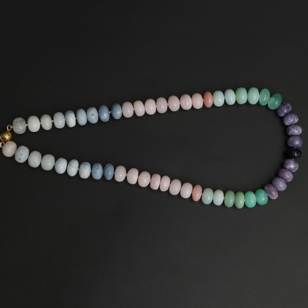 Opals from Around the World / Multi Opal Beaded Necklace/ Natural Opal Gemstone / Blue Opal / Green Opal / Pink Opal / Purple Opal / 16 Inch - National Facets, Gemstone Manufacturer, Natural Gemstones, Gemstone Beads