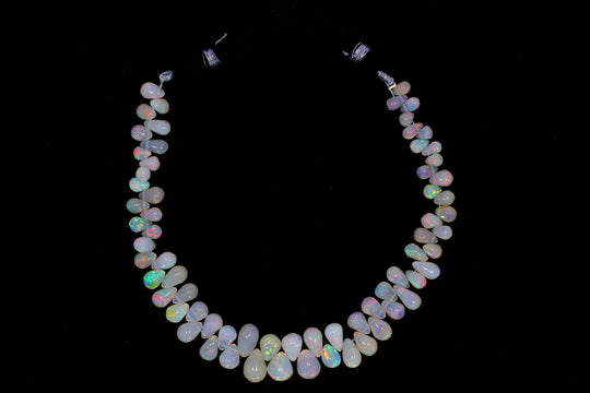 Ethiopian Opal Smooth Drops,  4 to 10 mm, Opal Jewelry Making Beads,18 Inch Strand