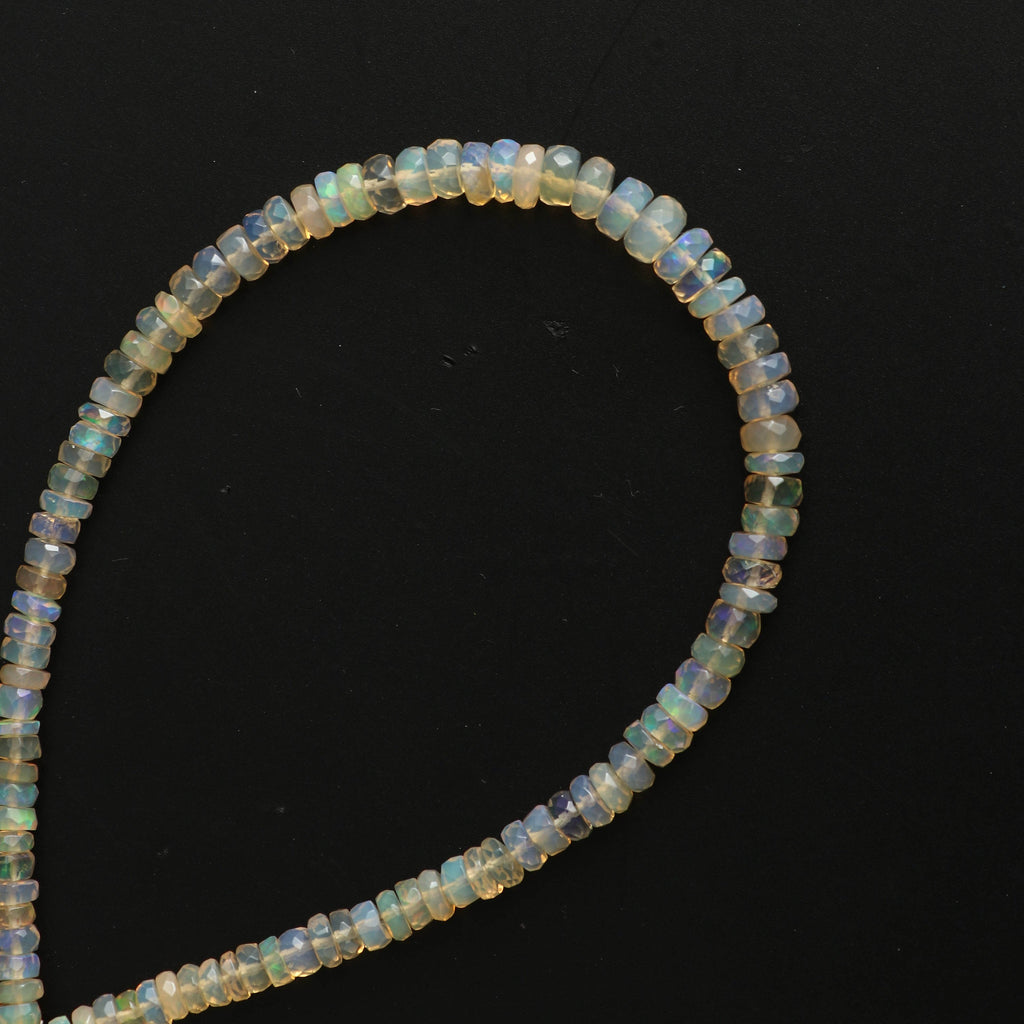 Natural Ethiopian Opal Faceted Beads, Ethiopian Opal, Opal Beads - 4 mm to 6 mm -Ethiopian Opal Beads -Gem Quality, 8 Inch, Price Per Strand - National Facets, Gemstone Manufacturer, Natural Gemstones, Gemstone Beads