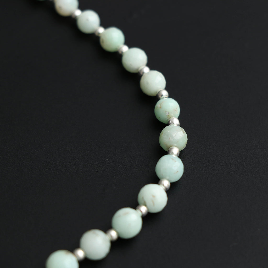 Natural Chrysoprase Faceted Balls Beads, Chrysoprase Round, Round Balls, Chrysoprase Green Balls, 4 mm to 6 mm, 8 Inch Strand - National Facets, Gemstone Manufacturer, Natural Gemstones, Gemstone Beads