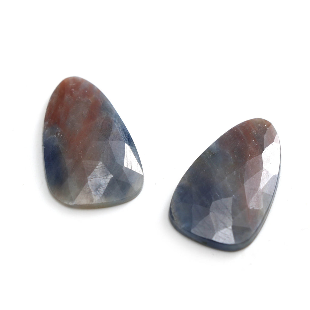 Natural Brown Sapphire Organic Faceted Loose Gemstone -18x32mm- Brown Sapphire Organic ,Loose Gemstone, Pair (2 Pieces) - National Facets, Gemstone Manufacturer, Natural Gemstones, Gemstone Beads