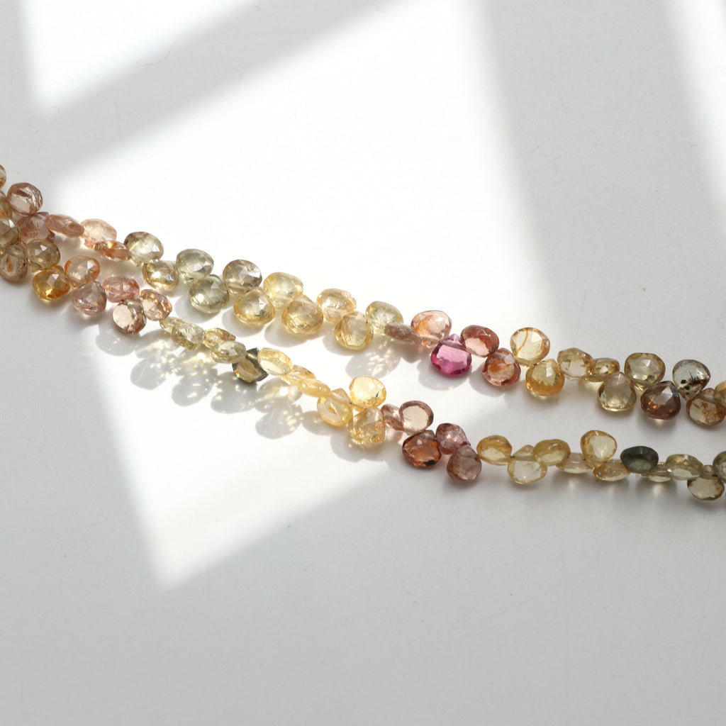 Natural Golden Zircon Faceted Heart Beads | Zircon Shaded Heart Beads | 5 mm to 5.5 mm | 8 Inch/ 16 Inch Full Strand | Price Per Strand - National Facets, Gemstone Manufacturer, Natural Gemstones, Gemstone Beads