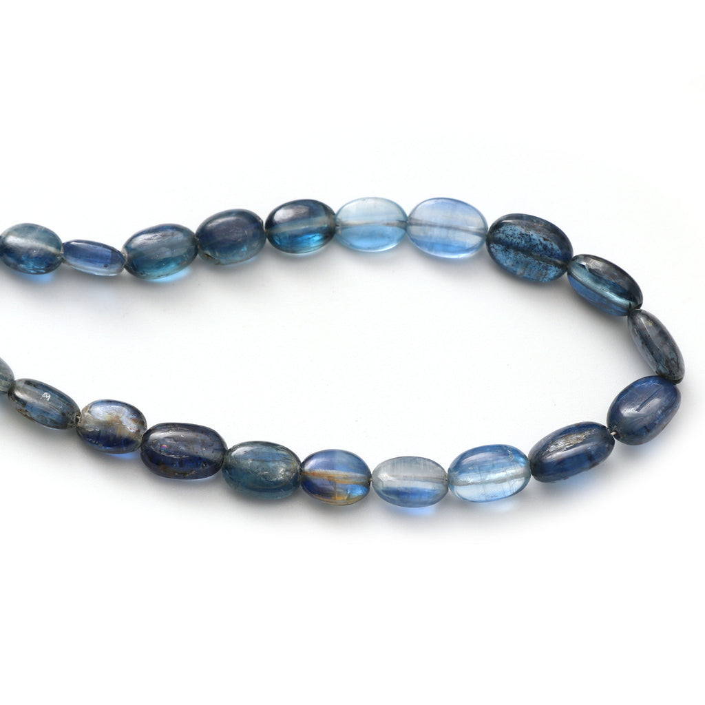 Kyanite Smooth Oval Beads, 3.5x6 mm to 6x9 mm, Kyanite Oval - Gem Quality , 8 Inch 6 Inch Full Strand, Price Per Strand - National Facets, Gemstone Manufacturer, Natural Gemstones, Gemstone Beads