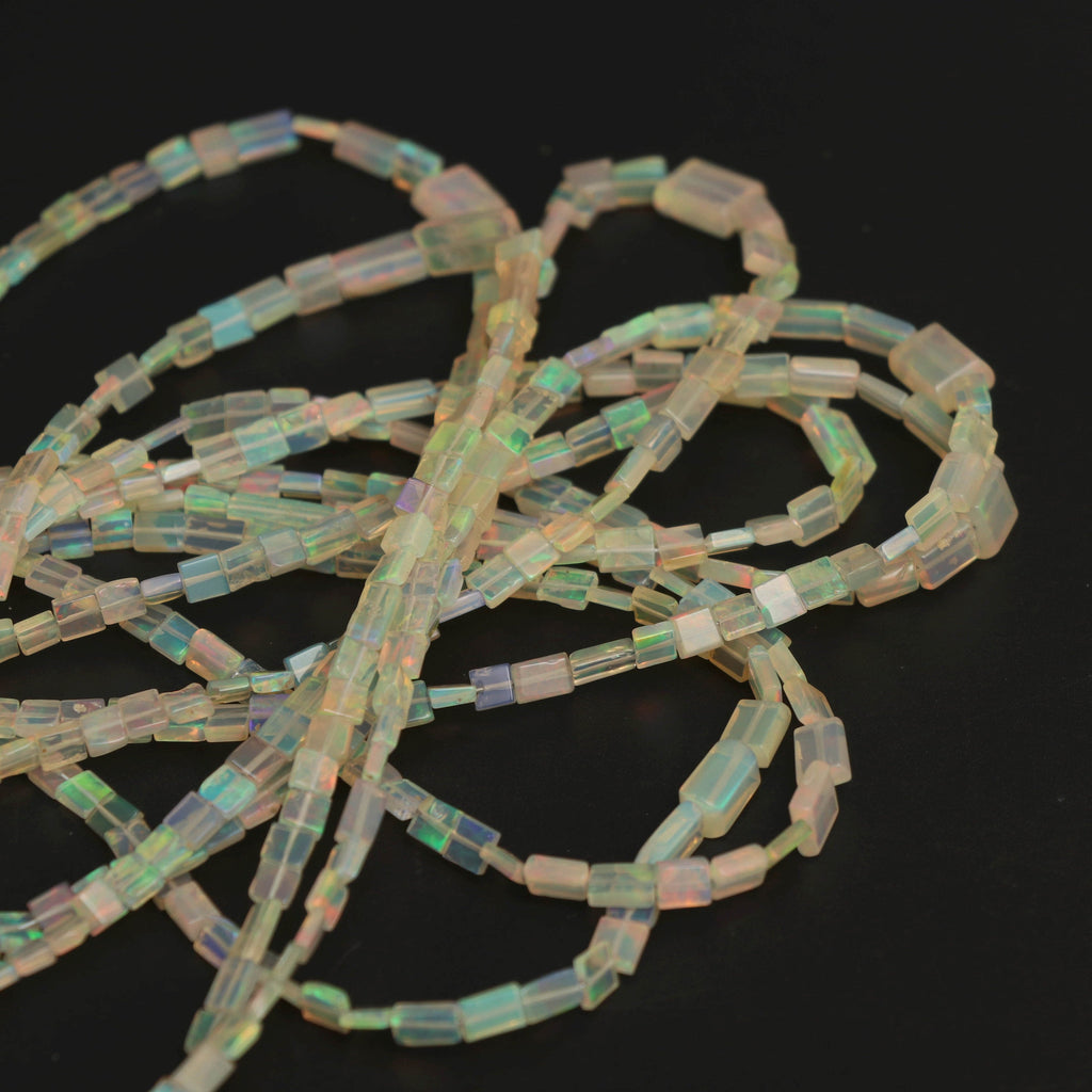Natural Ethiopian Opal Smooth Rectangle Honey Color Beads | 2.5x4 mm to 4x8 mm | 8 Inches/ 18 Inches Full Strand | Price Per Strand - National Facets, Gemstone Manufacturer, Natural Gemstones, Gemstone Beads