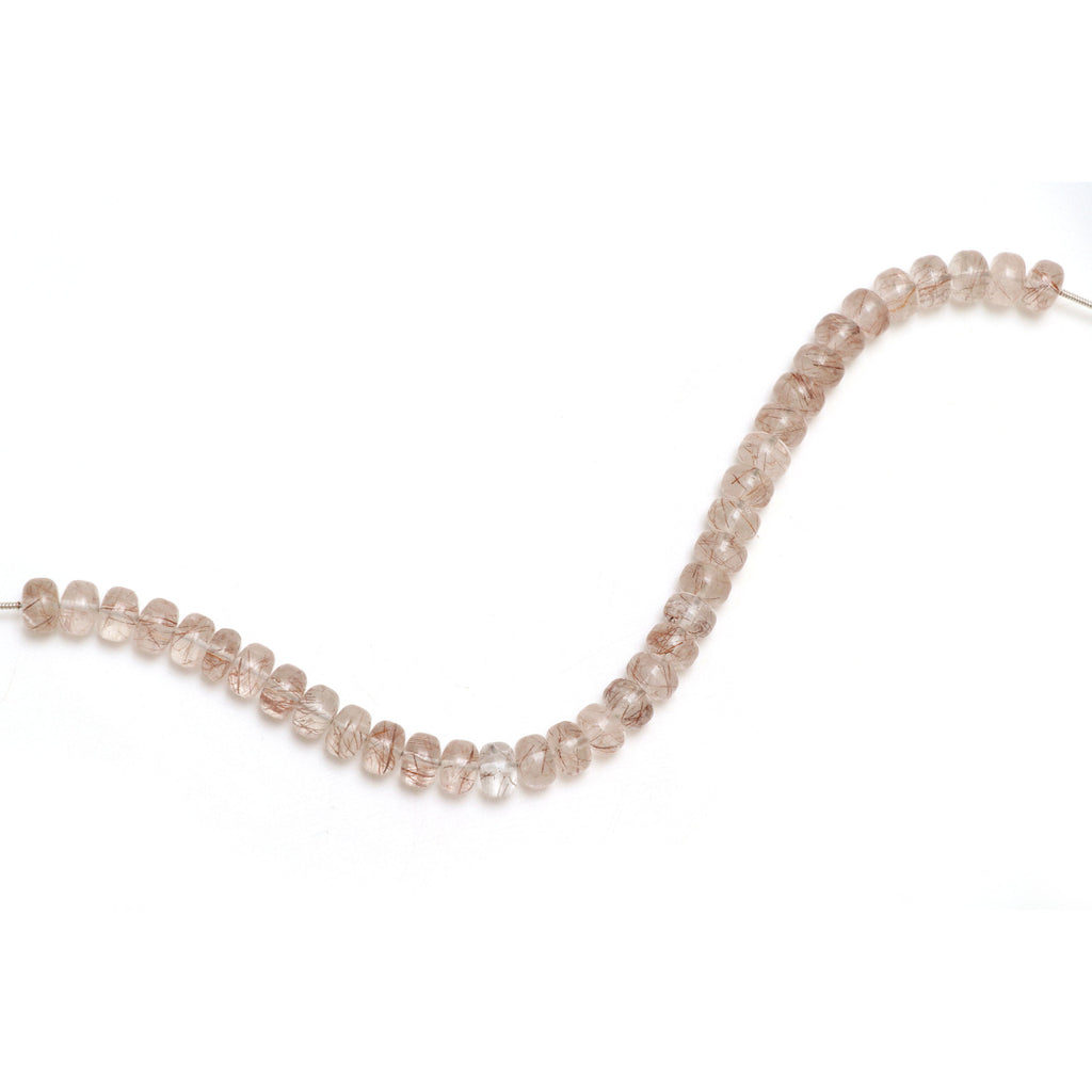 Golden Rutile Smooth Rondelle Beads | 8 mm | Golden Rutile Beads | 8 Inch/ 16 Inch Full Strand | Price Per Strand - National Facets, Gemstone Manufacturer, Natural Gemstones, Gemstone Beads