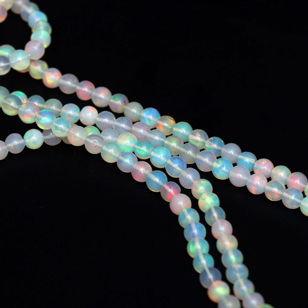 Natural Ethiopian Opal Smooth Round Balls Beads - 5.5 mm To 6 mm- Gem Quality , 8 Inches / 18 Inches Full Strand, Price Per Strand - National Facets, Gemstone Manufacturer, Natural Gemstones, Gemstone Beads