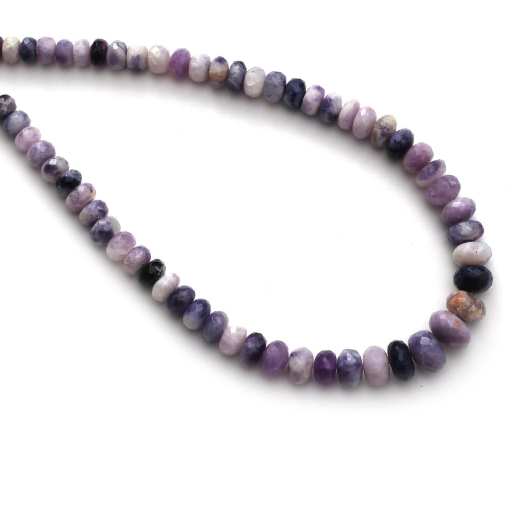 Purple Opal Faceted Roundel Beads, Opal Beads - 6 mm to 10 mm - Purple Opal - Gem Quality , 8 Inch / 16 Inch Full Strand, Price Per Strand - National Facets, Gemstone Manufacturer, Natural Gemstones, Gemstone Beads