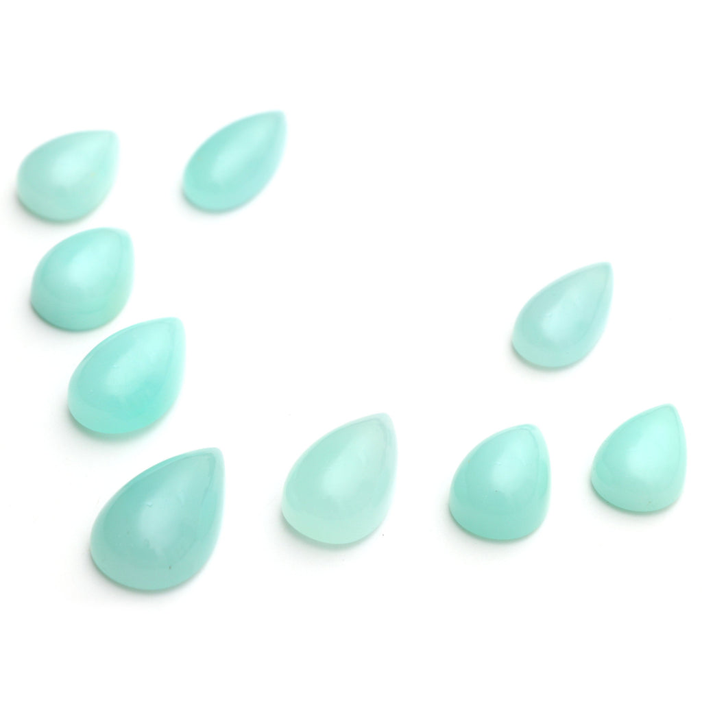 AAA Quality Natural Chrysophrase Smooth Pear Cabochon Gemstone | 15x21 mm to 18x30 mm | Gemstone Cabochon | Set of 9 Pieces - National Facets, Gemstone Manufacturer, Natural Gemstones, Gemstone Beads