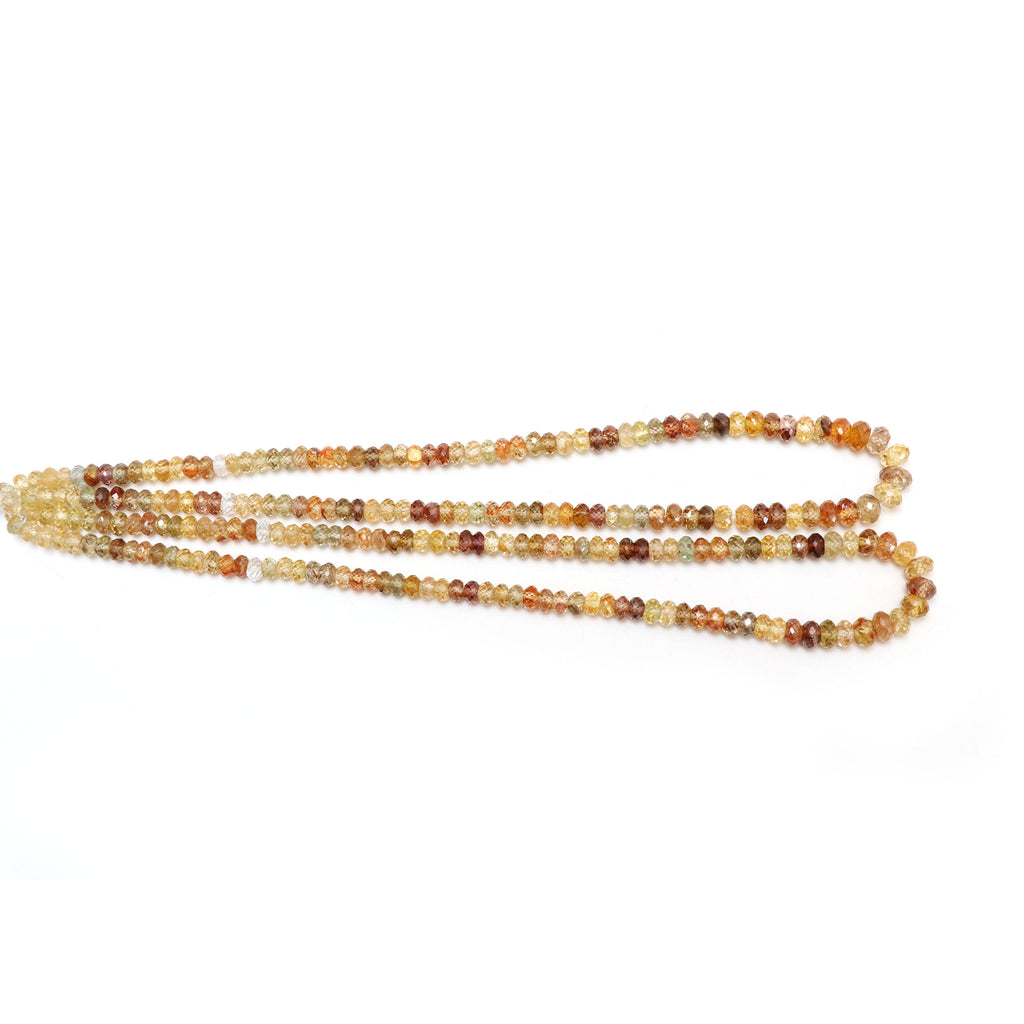 Multi Zircon Faceted Rondelle Beads | Zircon Beads | Multi Color Beads | 5 mm to 7 mm | 8 Inch / 17 Inch Full Strand | Price Per Strand - National Facets, Gemstone Manufacturer, Natural Gemstones, Gemstone Beads