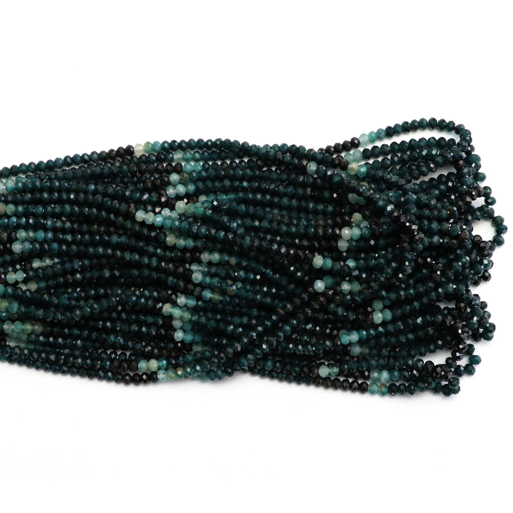 Grandidierite Faceted Roundel Beads, Grandidierite Shaded Beads, 4 mm, Gem Quality, 8 Inch6 Inch Full Strand, Price Per Strand - National Facets, Gemstone Manufacturer, Natural Gemstones, Gemstone Beads