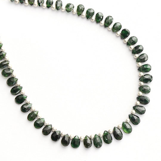 Chrome Tourmaline Faceted Pear Beads, 5x3 mm to 7x4 mm, Tourmaline Jewelry Making Beads, 8 Inch Full Strand, Price Per Strand