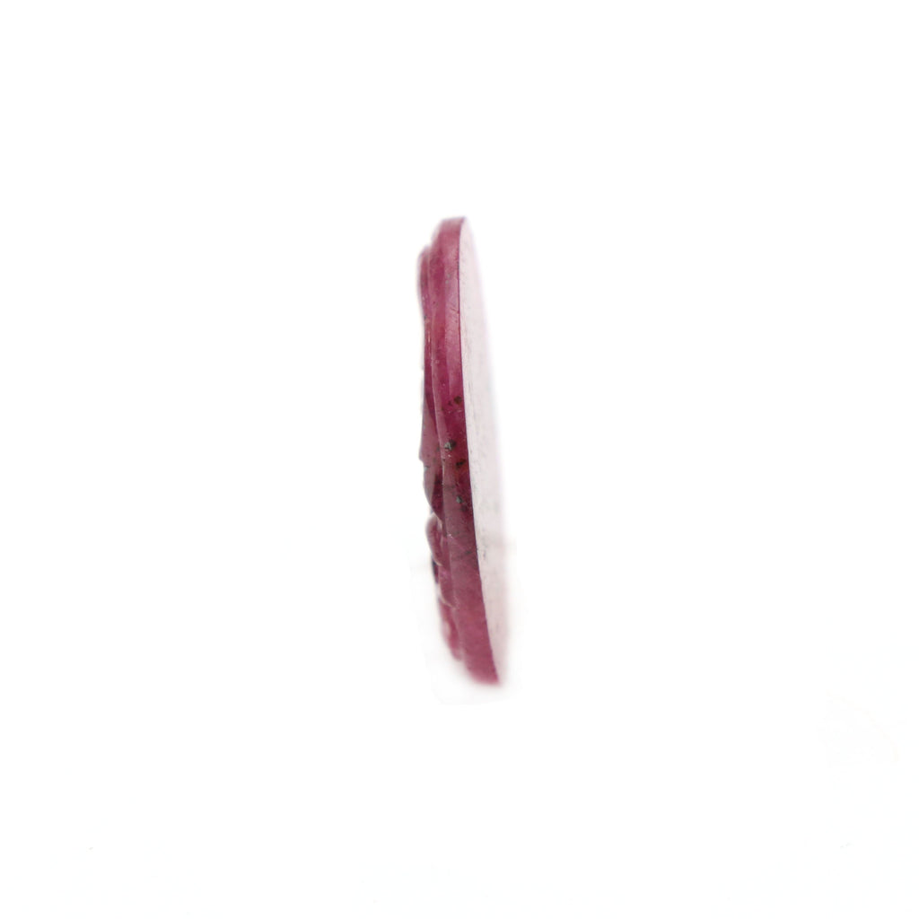 Natural Ruby Carving Oval Shaped Loose Gemstone - 19x14x2 mm - Ruby Oval, Ruby Carving Loose Gemstone, Pair (2 Pieces) - National Facets, Gemstone Manufacturer, Natural Gemstones, Gemstone Beads