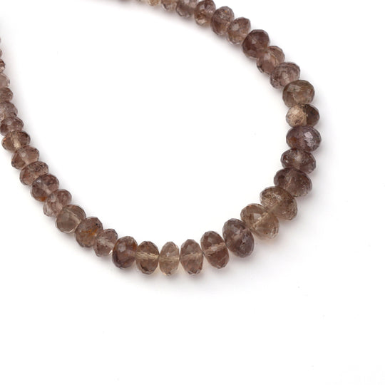 スカポライト ファセット ラウンデル ビーズ - 6 mm ～ 9.5 mm - スカポライト ジュエリー メイキング ビーズ、8 インチ / 20 cm フル ストランド、1 ストランドあたりの価格