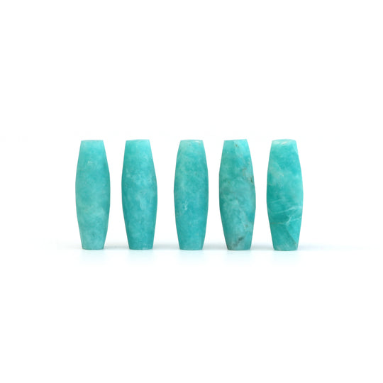 Amazonite Matte Finish Barrel Loose Gemstone, 7x22 mm, Amazonite Jewelry Making Gemstone, Top Drilled, Set of 5 Pieces