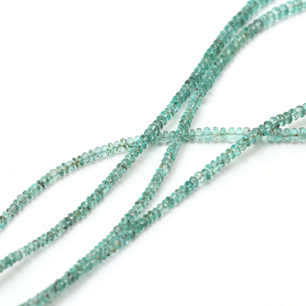 Natural Emerald Smooth Rondelle Beads, 3 mm to 6 mm, Emerald Jewelry Handmade Gift For Women, 18 Inch Full Strand, Price Per Strand - National Facets, Gemstone Manufacturer, Natural Gemstones, Gemstone Beads, Gemstone Carvings