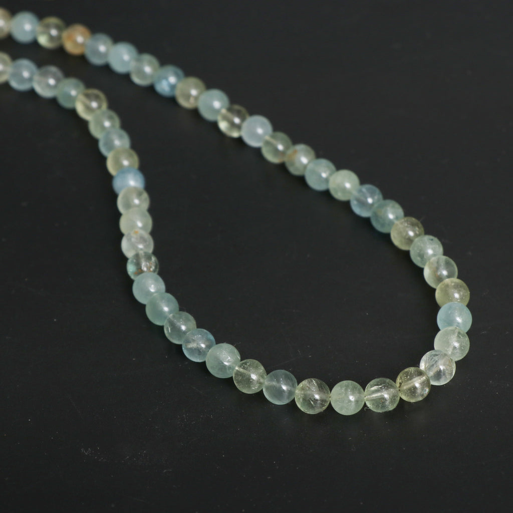 Natural Aquamarine Smooth Round Balls, 5.5 mm to 6.5 mm, Aquamarine Jewelry Handmade Gift for Women, 20 Inches Full Strand, Price Per Strand - National Facets, Gemstone Manufacturer, Natural Gemstones, Gemstone Beads, Gemstone Carvings
