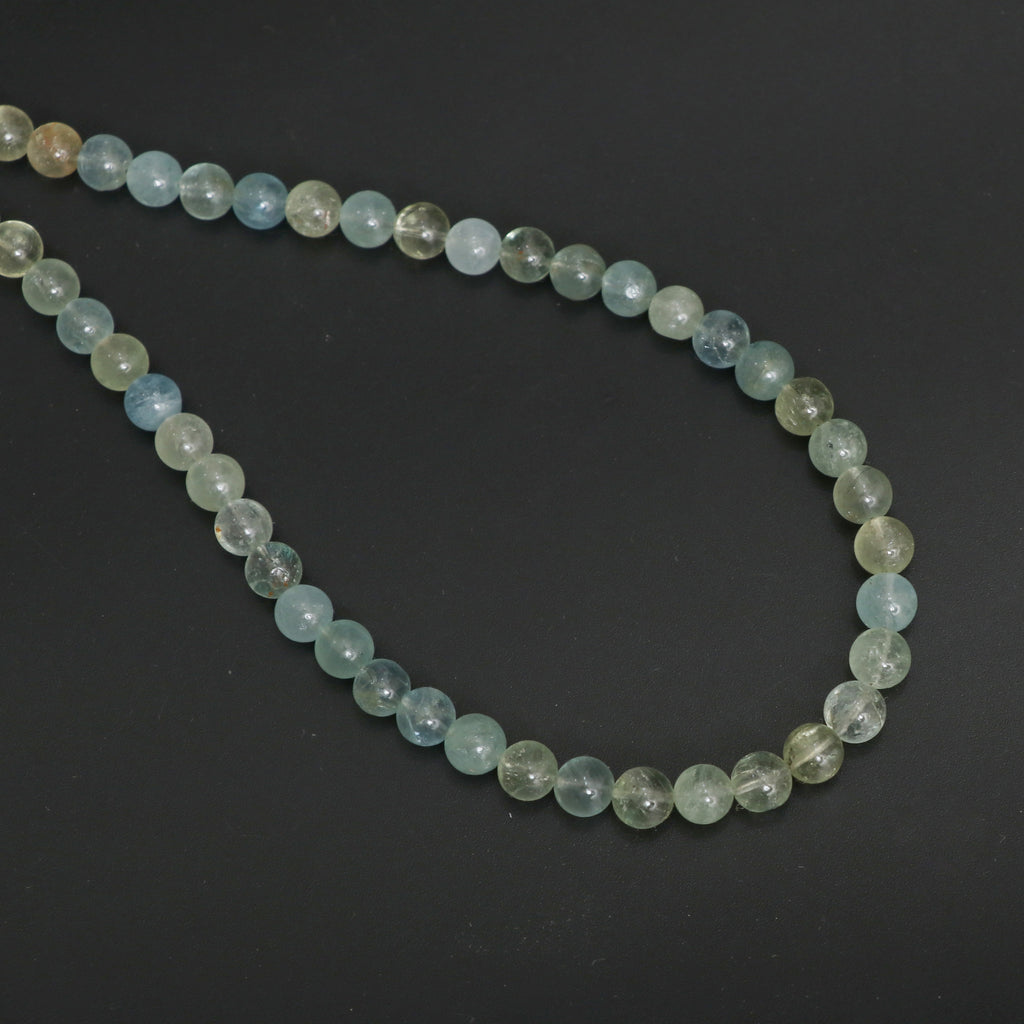 Natural Aquamarine Smooth Round Balls, 5.5 mm to 6.5 mm, Aquamarine Jewelry Handmade Gift for Women, 20 Inches Full Strand, Price Per Strand - National Facets, Gemstone Manufacturer, Natural Gemstones, Gemstone Beads, Gemstone Carvings