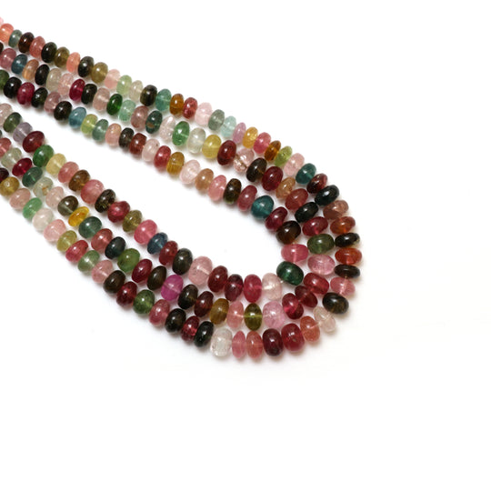 Multi Tourmaline Smooth Rondelle Beads, 3.5 mm to 7 mm, Tourmaline Jewelry Making Beads, 18 Inches Full Strand, Price Per Strand