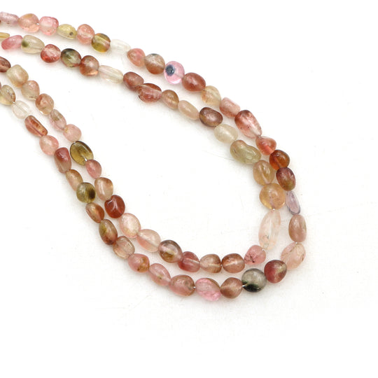 4x5 mm To 5x6 mm Bi Color Tourmaline Smooth Oval Shape Beads