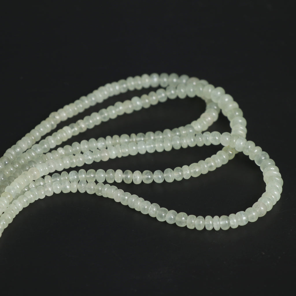 Aquamarine Smooth Rondelle Beads, 4 mm to 7 mm, Aquamarine Jewelry Handmade Gift for Women, 18 Inches Strand, Price Per Strand - National Facets, Gemstone Manufacturer, Natural Gemstones, Gemstone Beads, Gemstone Carvings