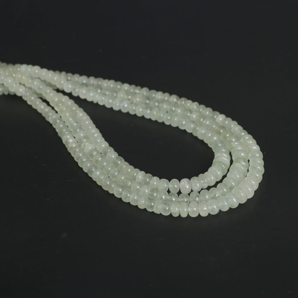 Aquamarine Smooth Rondelle Beads, 4 mm to 7 mm, Aquamarine Jewelry Handmade Gift for Women, 18 Inches Strand, Price Per Strand - National Facets, Gemstone Manufacturer, Natural Gemstones, Gemstone Beads, Gemstone Carvings