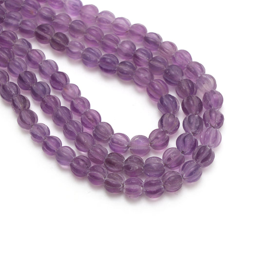 Amethyst Matt Finish Carving Rondelle Beads, 6.5 mm to 7 mm, Amethyst Rondelle Jewelry Making Beads, 18 Inches, Price Per Strand