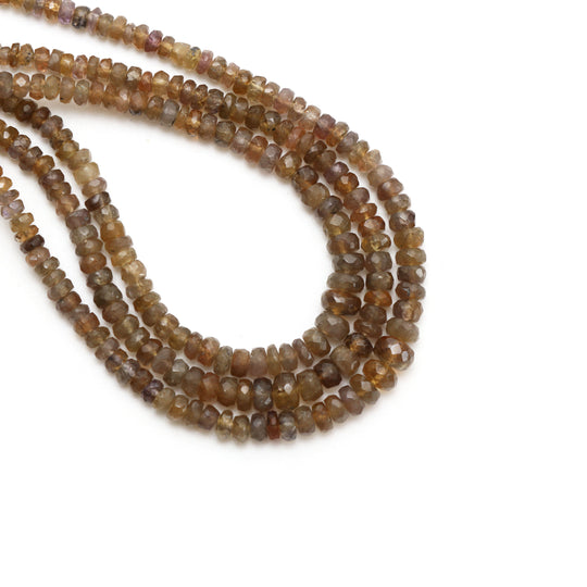 Natural Golden Shade Tanzanite Faceted Rondelle Beads, 3mm to 6mm, Tanzanite Jewelry Making Beads, 18 Inch. Price Per Strand