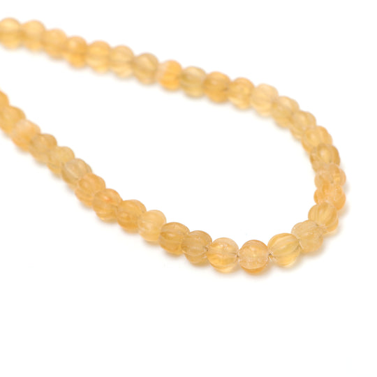 Citrine Matt Finish Carving Rondelle Beads, 6.5 mm to 7 mm, Citrine Jewelry Making Beads, 18 Inches, Price Per Strand
